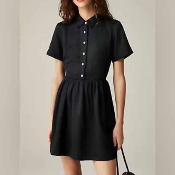 J. Crew Dresses & Skirts - J Crew Collection shirtdress with jewel buttons short sleeve in‎ black